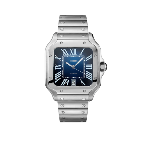 Seiko Mod - Santos Mod Silver - Navy Watch