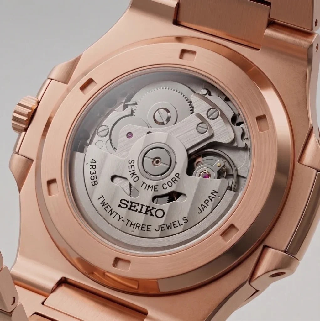 Seiko Mod | Nautilus Rose Chocolate Open Heart