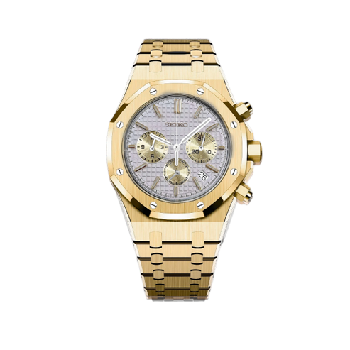 Seiko Mod - Seiko Oak Chrono Gold - White Gold Watch