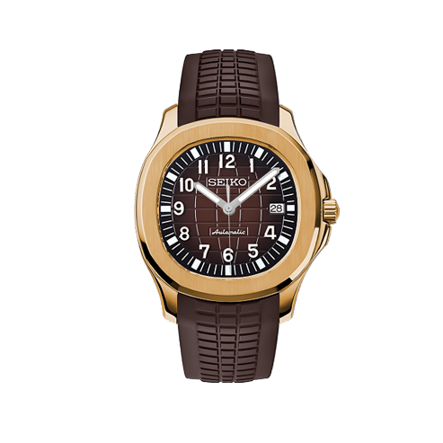 Seiko Mod - SeikoNaut Mod Rose Gold - Brown Watch