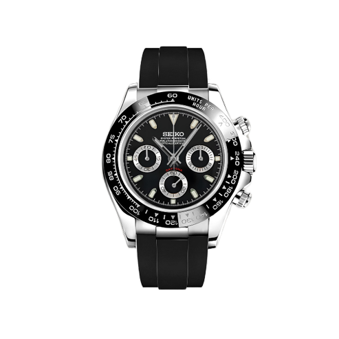 Seiko Mod - Daytona Rubber Mod Black Watch