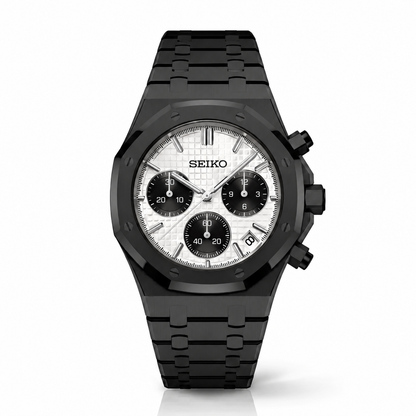 Seiko Mod | Royal Oak Blacked White Chrono