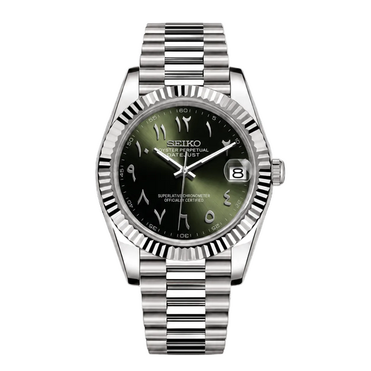 DateJust Olive Green Arabic