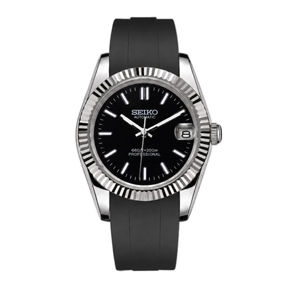 Seiko Mod | DateJust Black Rubber