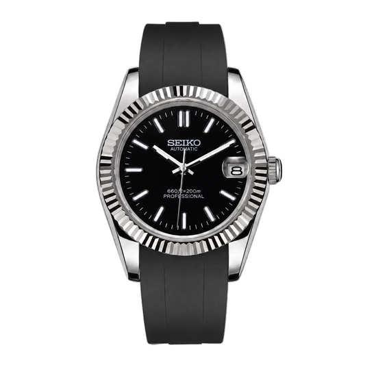 DateJust Black Rubber