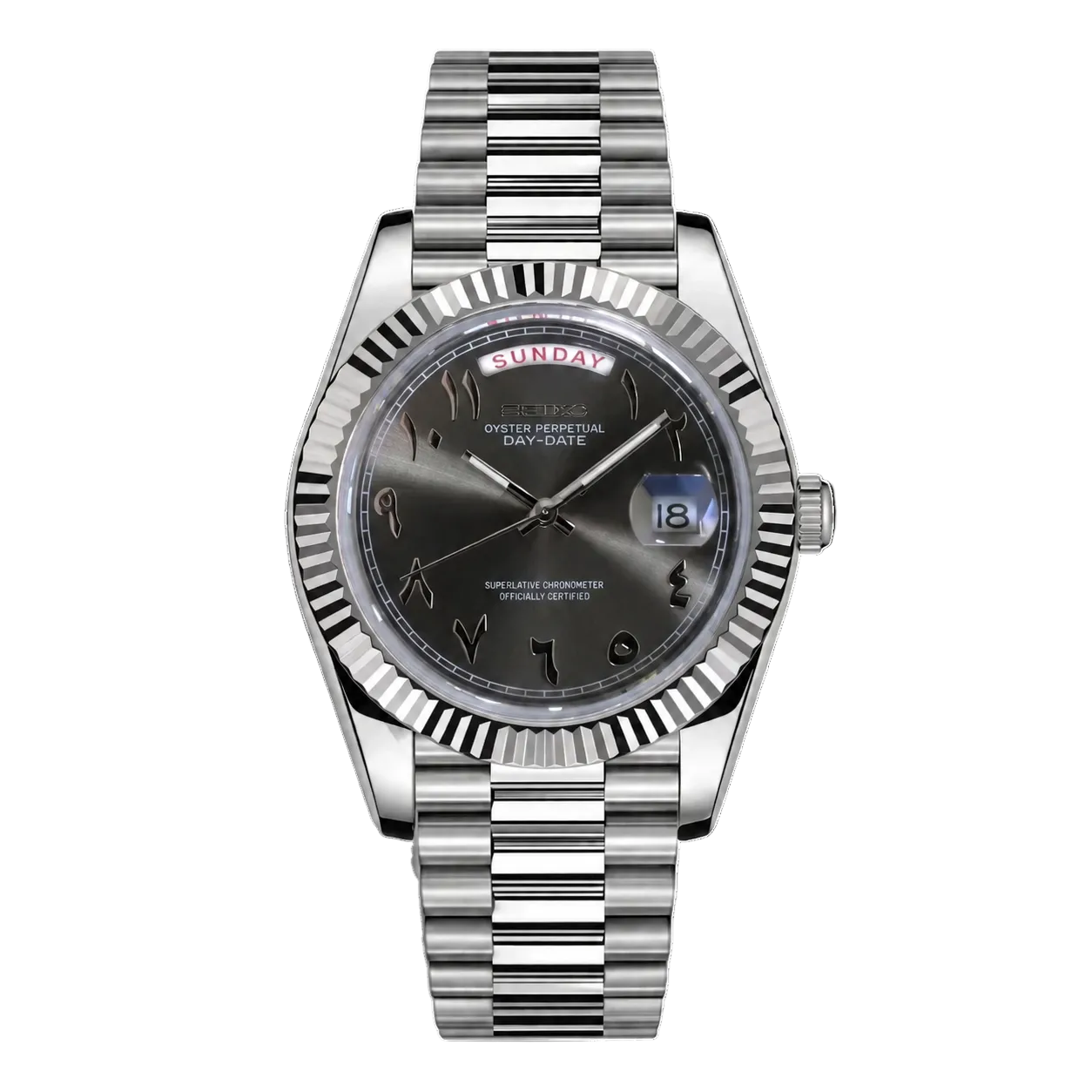 Seiko Mod | DayDate Black Arabic