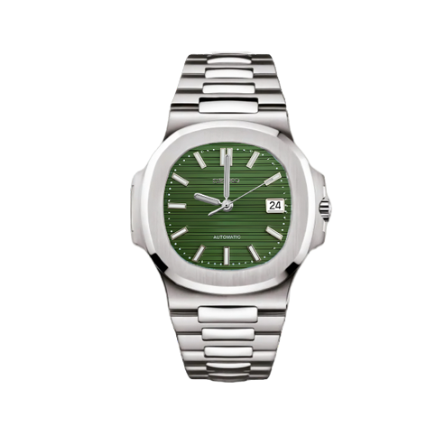 Seiko Mod - Nautilus Mod Silver - Green Watch