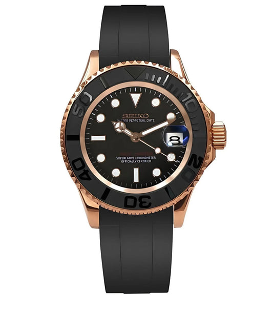 YACHTMASTER MOD ( ROSE GOLD BLACK )