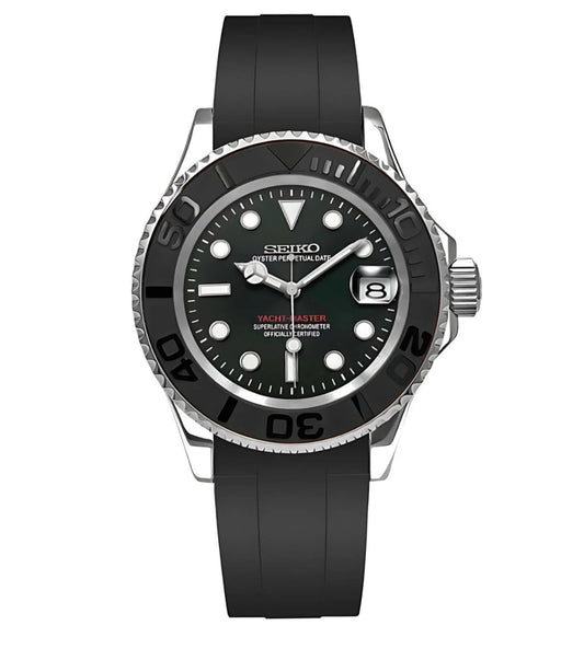 YACHTMASTER MOD ( SILVER BLACK )