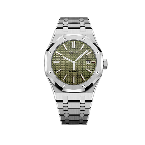 Seiko Mod - Seiko Oak Silver - Olive Green Watch