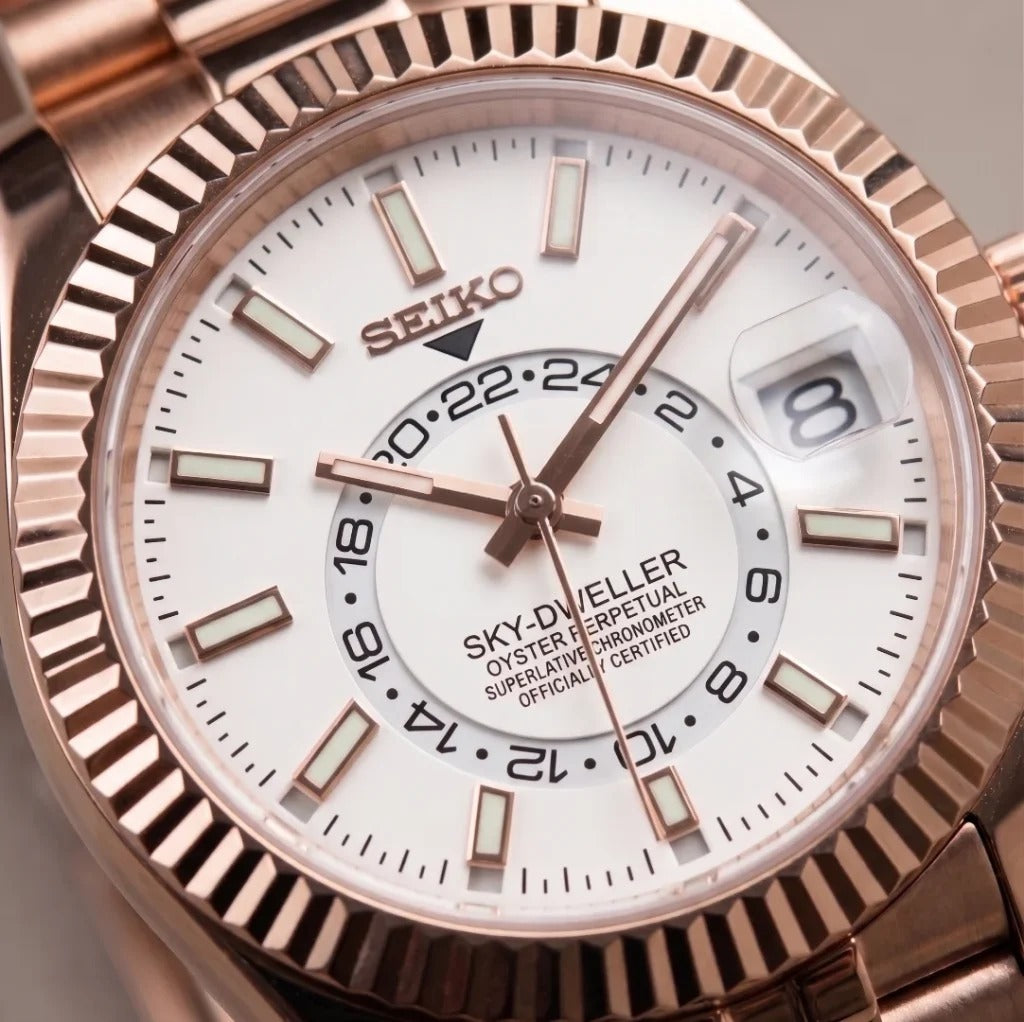 Seiko Mod | Sky Dweller Rose White