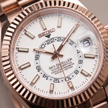 Seiko Mod | Sky Dweller Rose White