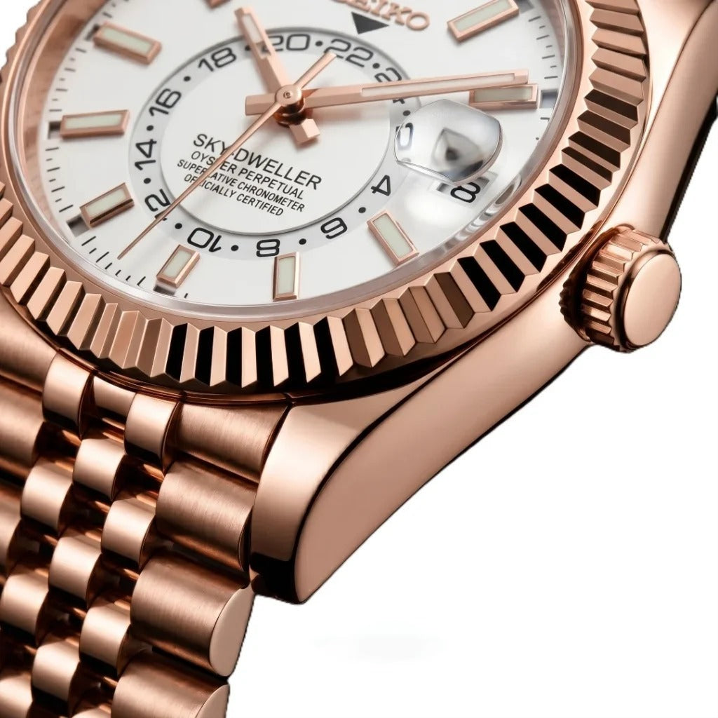 Seiko Mod | Sky Dweller Rose White