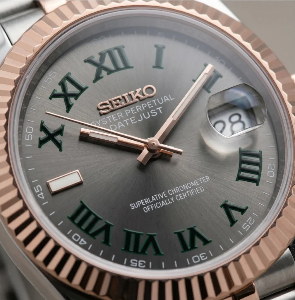 Seiko Mod | DateJust Two Tone Wimbledon