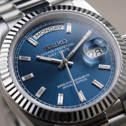 Seiko Mod | DayDate Blue Baguette