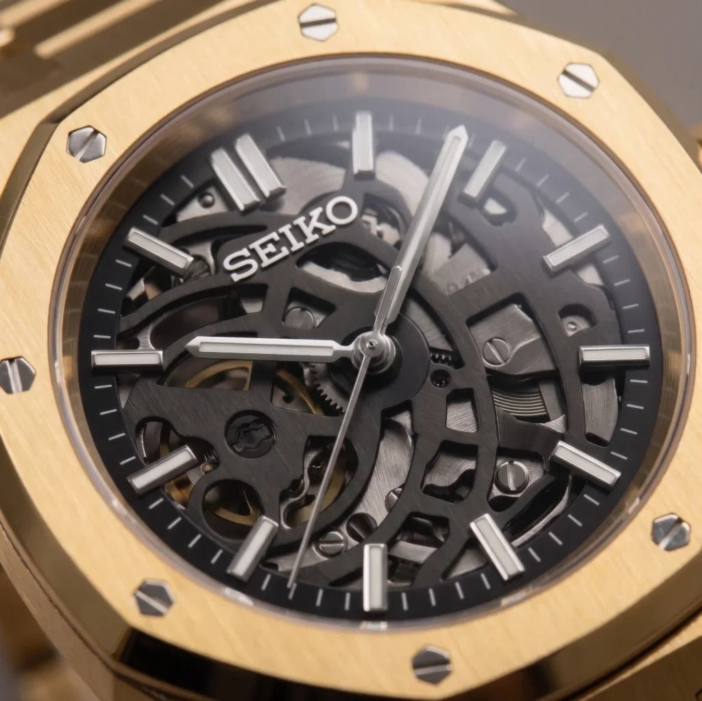Seiko Mod | Royal Oak Skeleton Gold