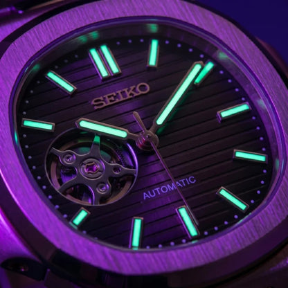 Seiko Mod | Nautilus Rose Chocolate Open Heart