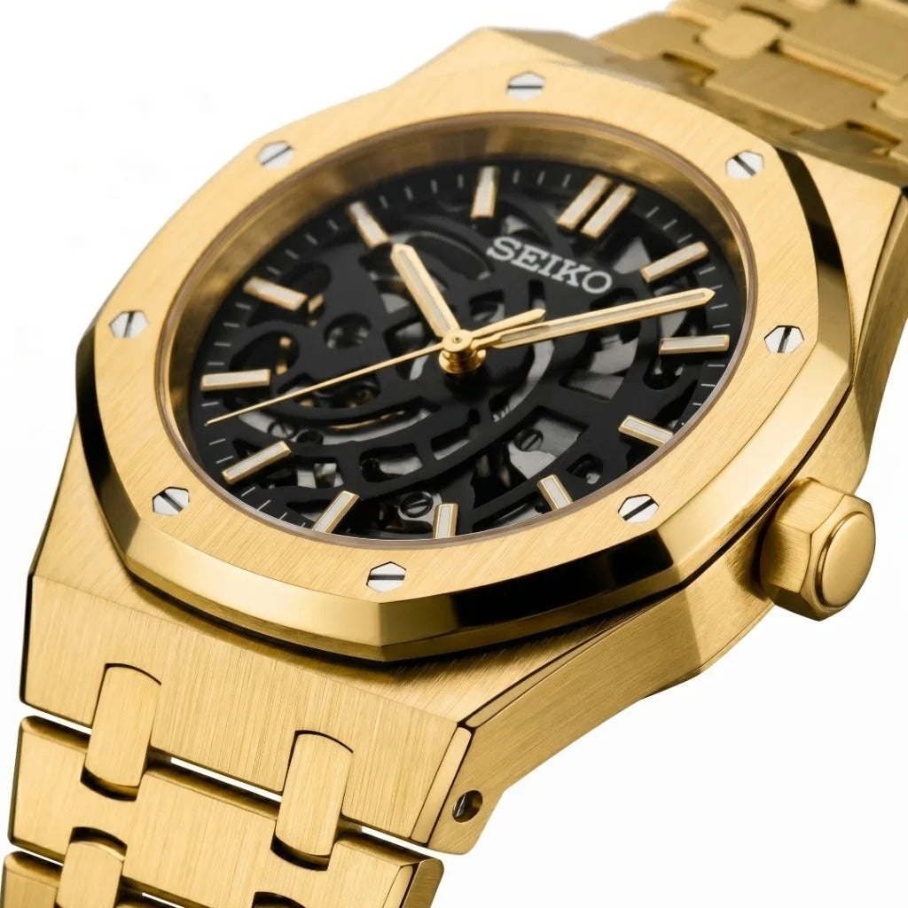Seiko Mod | Royal Oak Skeleton Gold