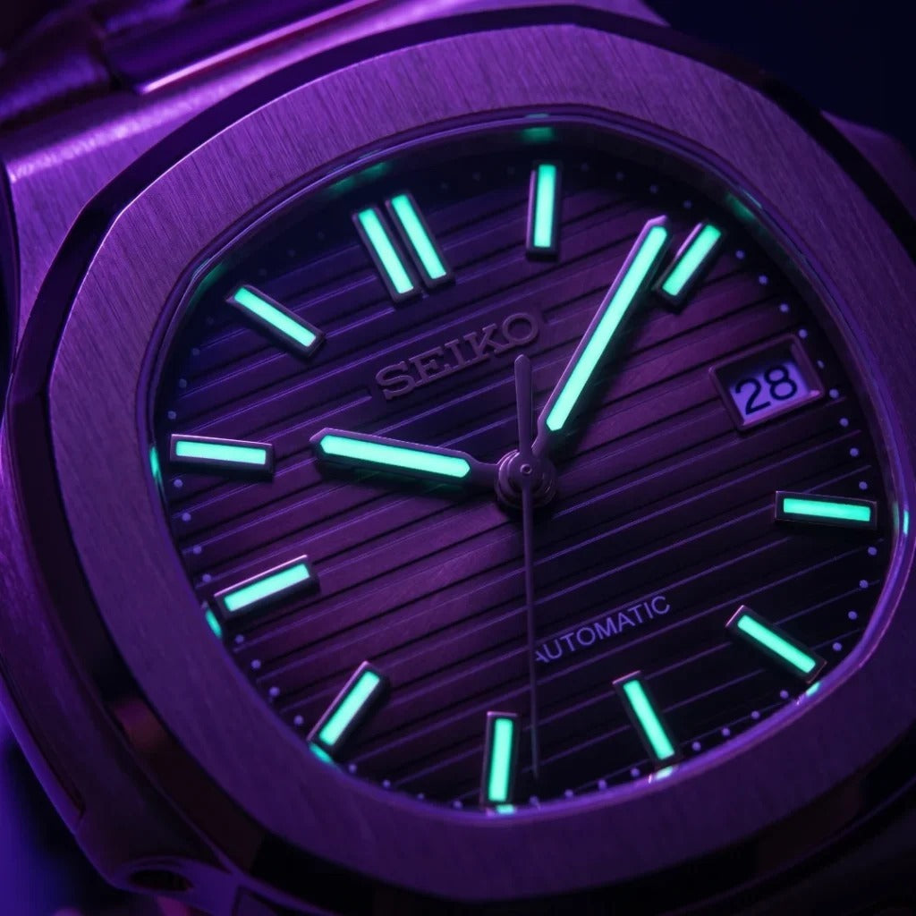 Seiko Mod | Nautilus Leather Triple Rose Open Heart