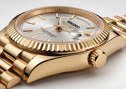 Seiko Mod | DayDate White Gold Baguette