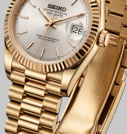 Seiko Mod | DayDate White Gold Baguette
