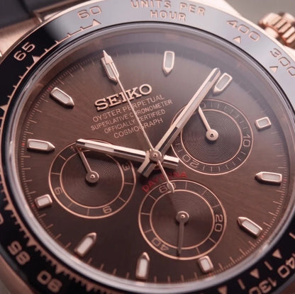 Seiko Mod | Rubber Daytona Rose Chocolate