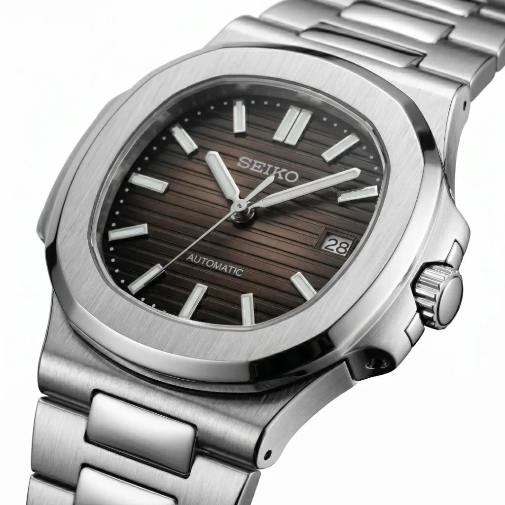 Seiko Mod | Nautilus Brown