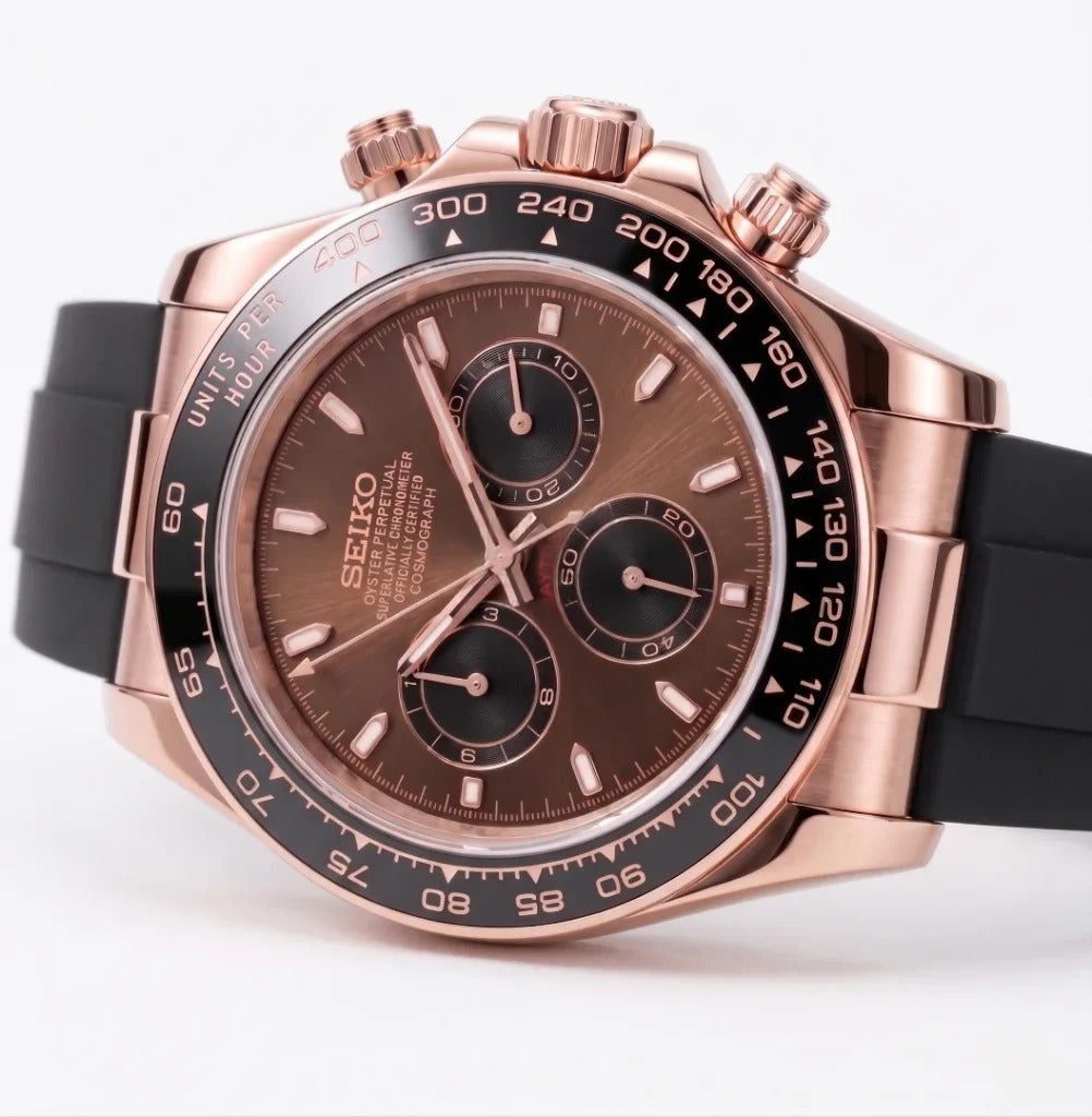Seiko Mod | Rubber Daytona Rose Chocolate