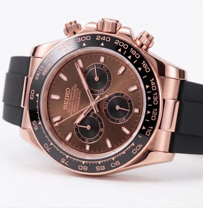 Seiko Mod | Rubber Daytona Rose Chocolate