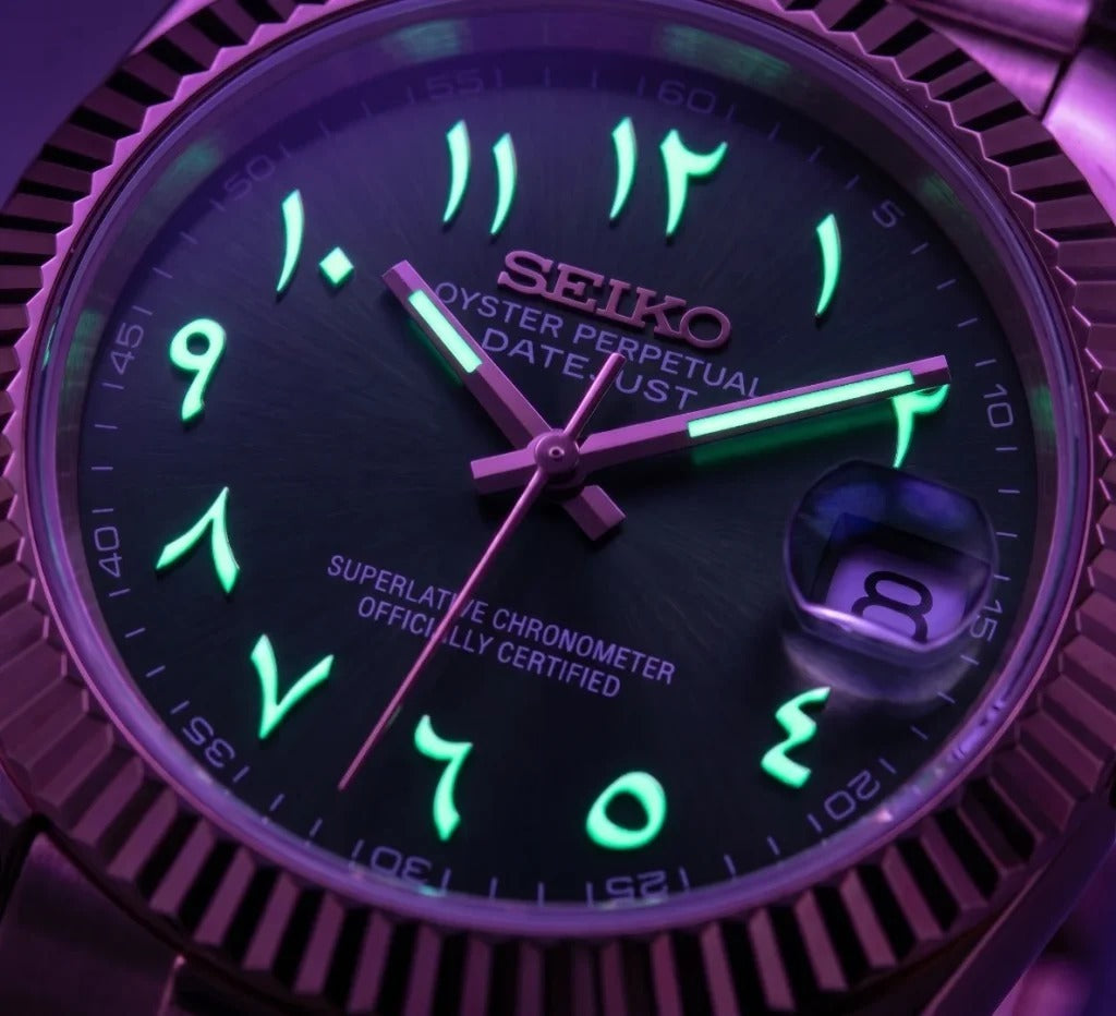 Seiko Mod | DateJust Rose Green Arabic