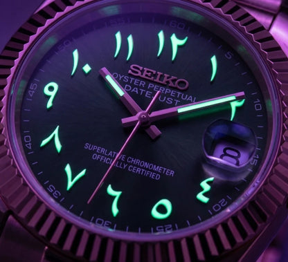 Seiko Mod | DateJust Rose Green Arabic
