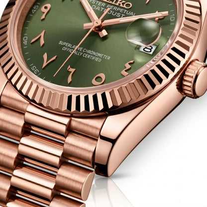 Seiko Mod | DateJust Rose Green Arabic