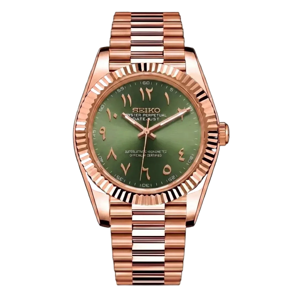 Seiko Mod | DateJust Rose Green Arabic