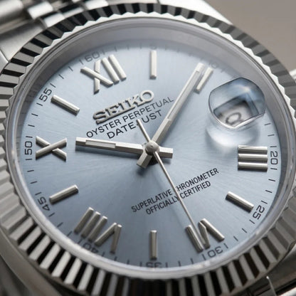 Seiko Mod | DateJust Roman Baby Blue