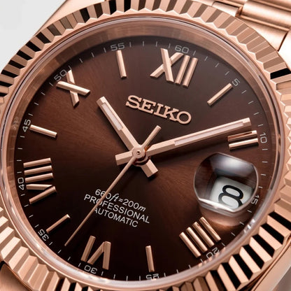 Seiko Mod | DateJust Triple Roman Rose