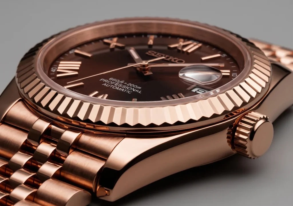 Seiko Mod | DateJust Triple Roman Rose