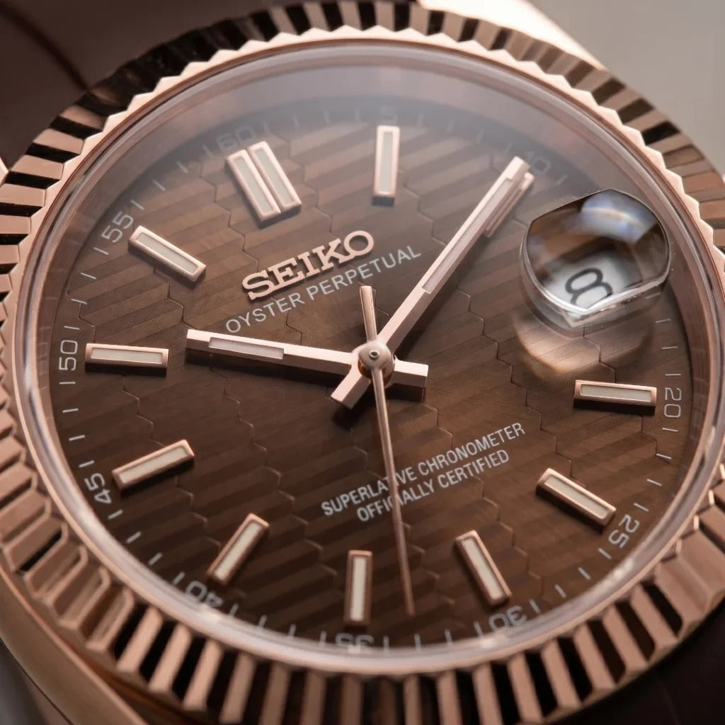 Seiko Mod | DateJust Chocolate Rubber