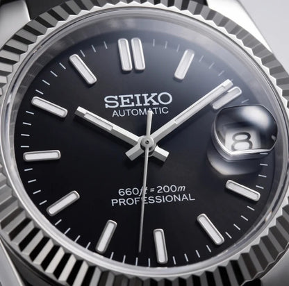 Seiko Mod | DateJust Black Rubber