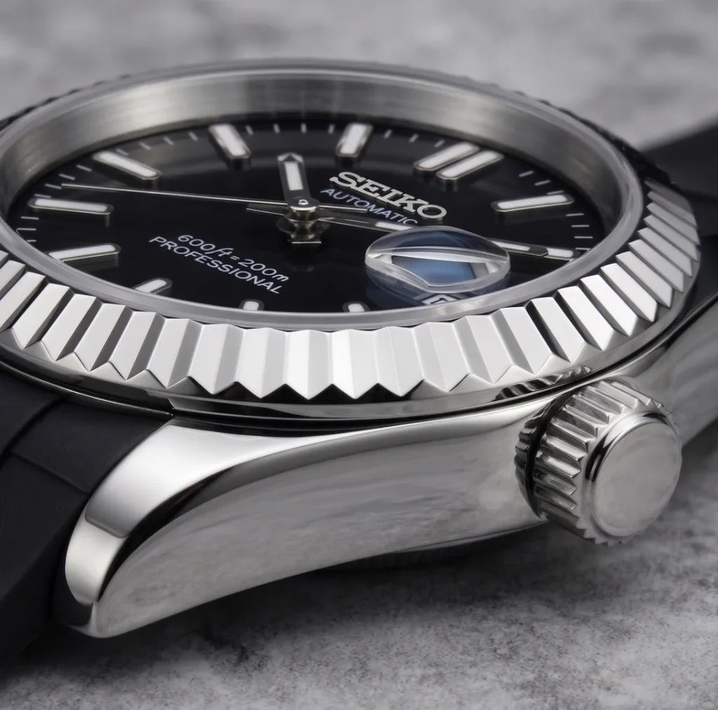 Seiko Mod | DateJust Black Rubber
