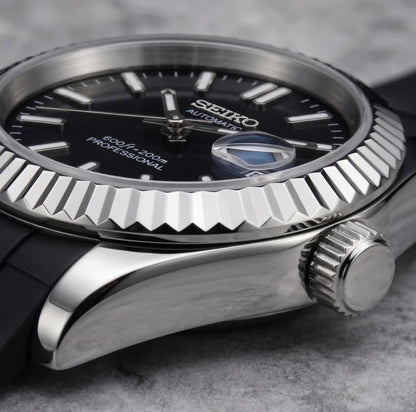 Seiko Mod | DateJust Black Rubber