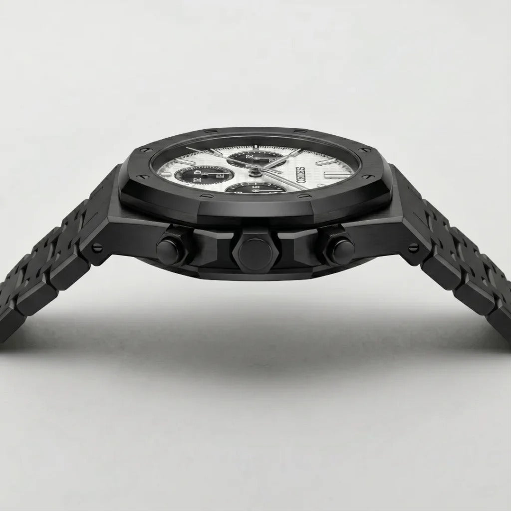 Seiko Mod | Royal Oak Blacked White Chrono