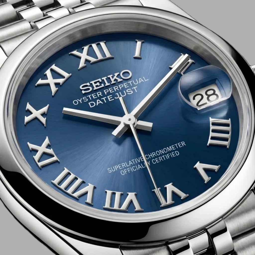 Seiko Mod | DateJust Blue Wimbledon