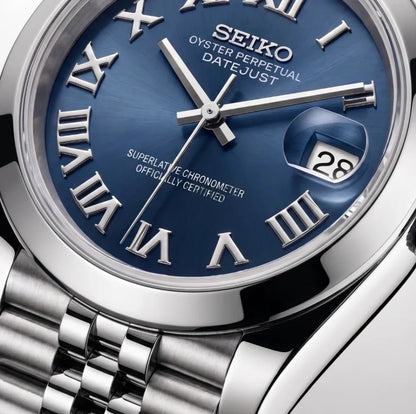 Seiko Mod | DateJust Blue Wimbledon