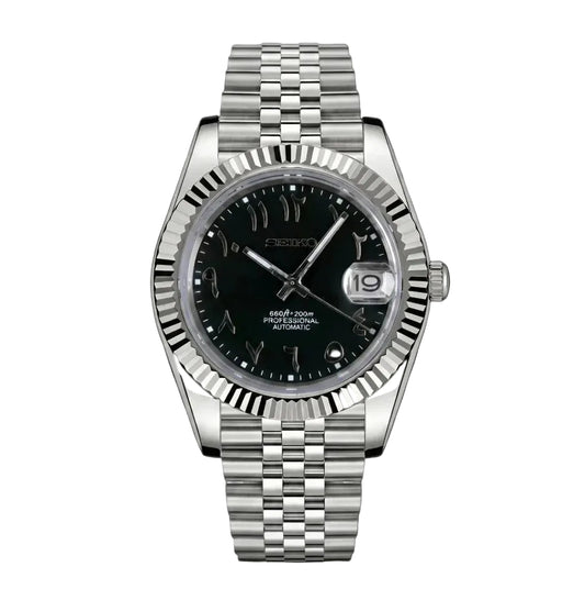 DateJust Black Arabic