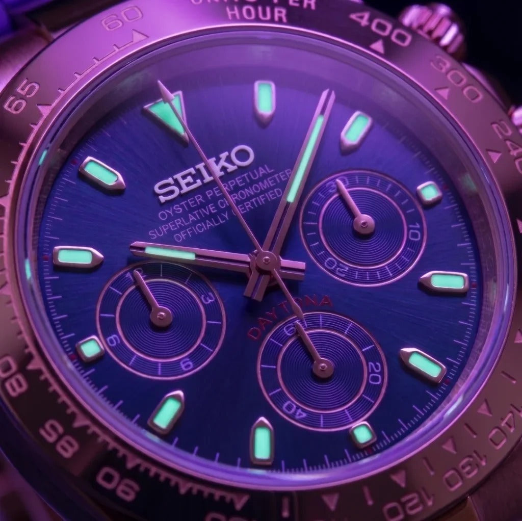 Seiko Mod | Rubber Daytona Rose Royal Blue