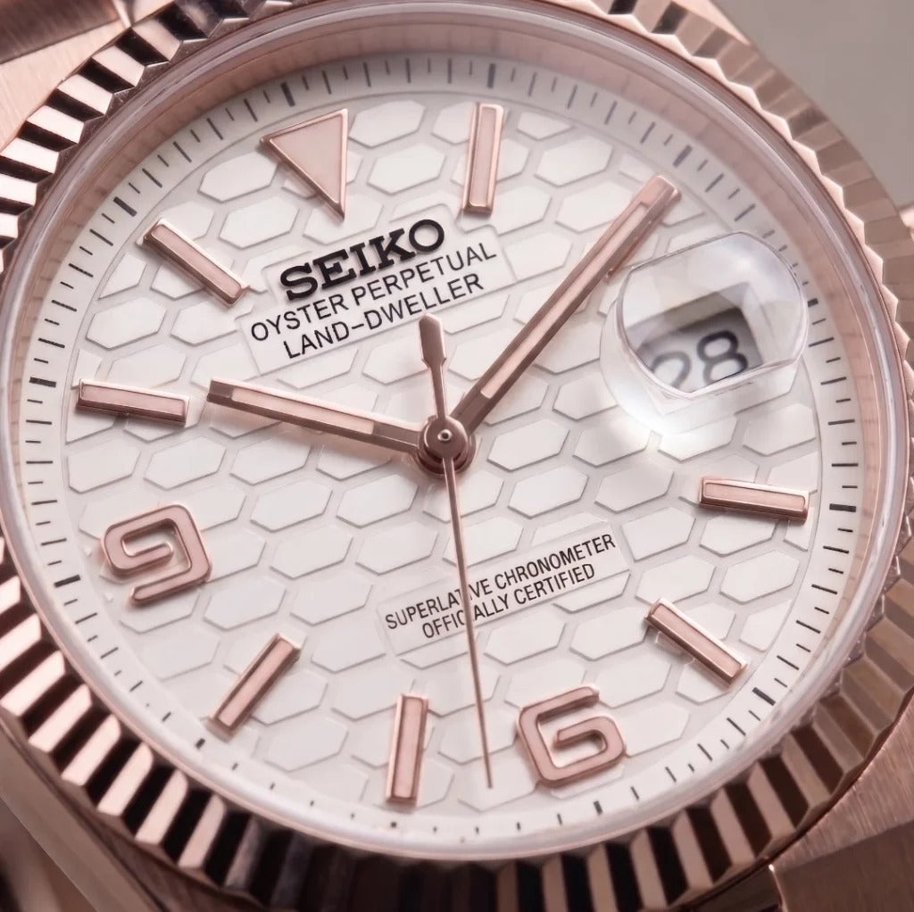Seiko Mod | Land Dweller Rose White