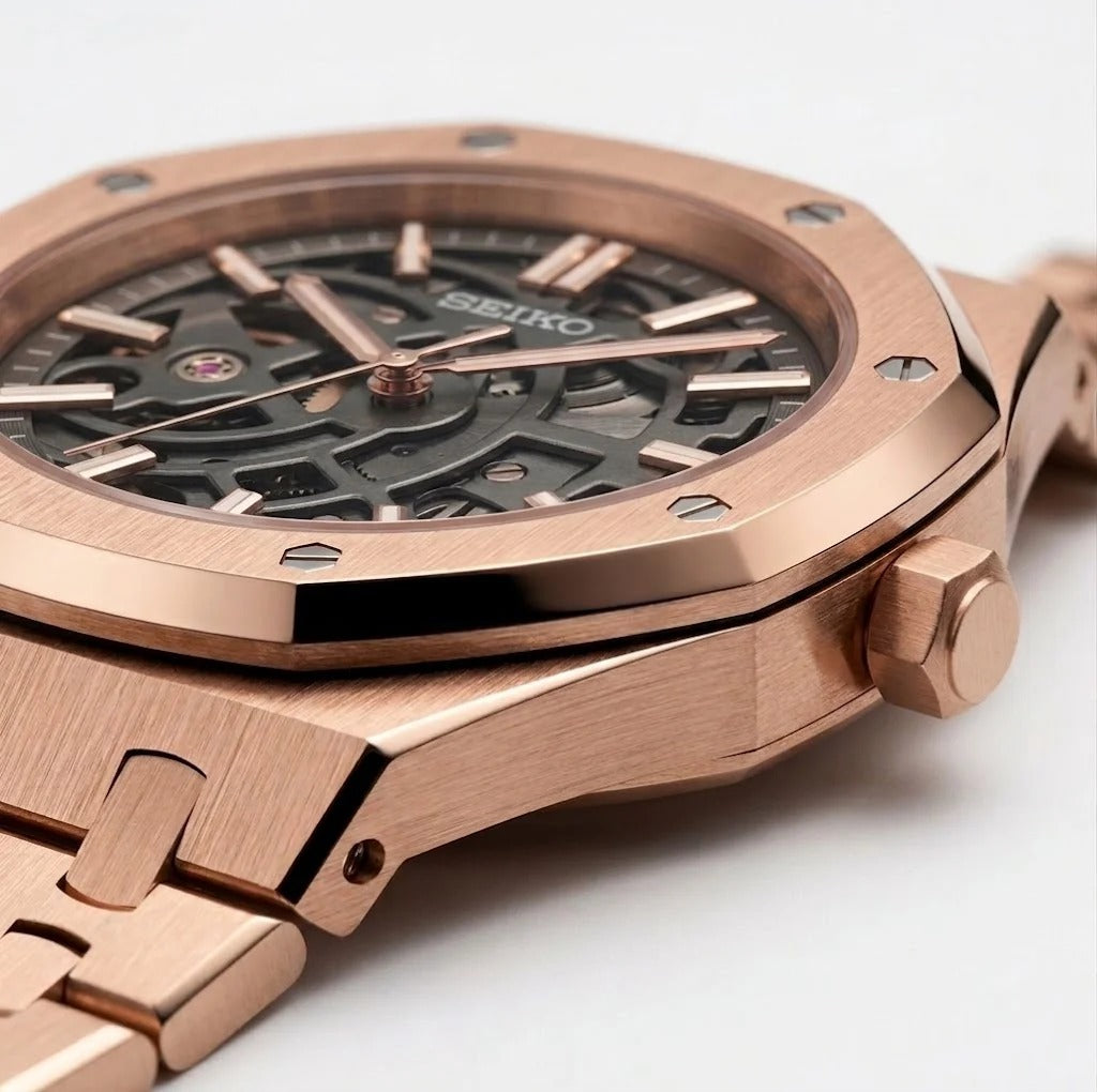 Seiko Mod | Royal Oak Skeleton Rose