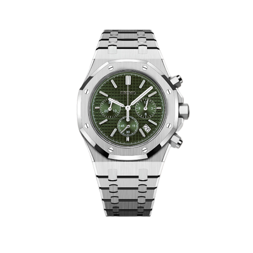 Seiko Mod - Seiko Oak Chrono Silver - Olive Green Watch