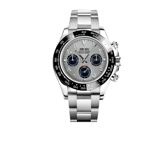 Seiko Mod - Daytona Mod Silver Arabic Watch